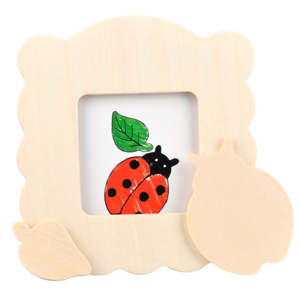 kleur je eigen houten fotolijst,lieveheersbeestje, DIY creatief