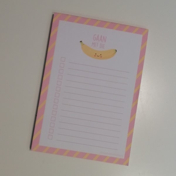 notitieblok gaan met die banaan