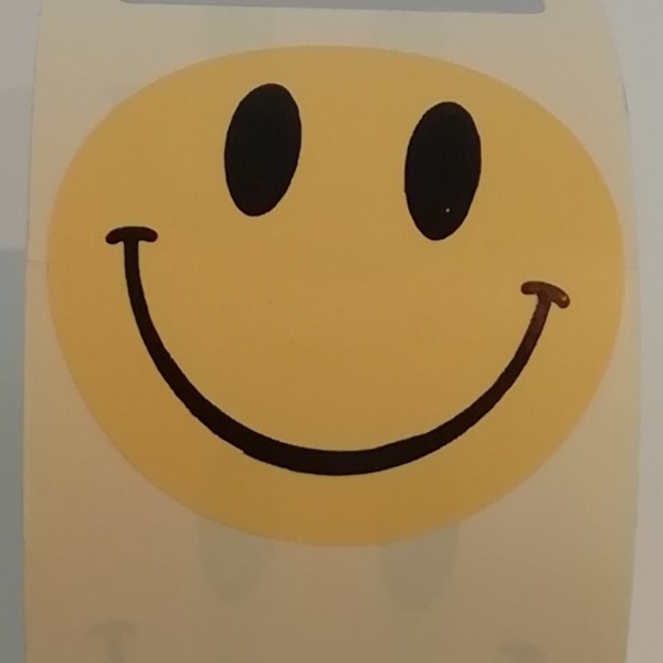 ronde sticker smiley, sluitzegel smile