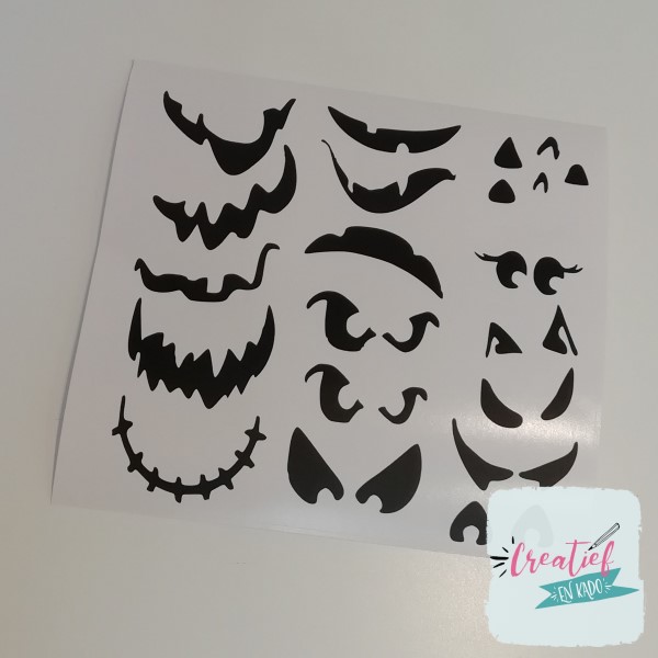 stickervel halloween traktatie gezichtjes