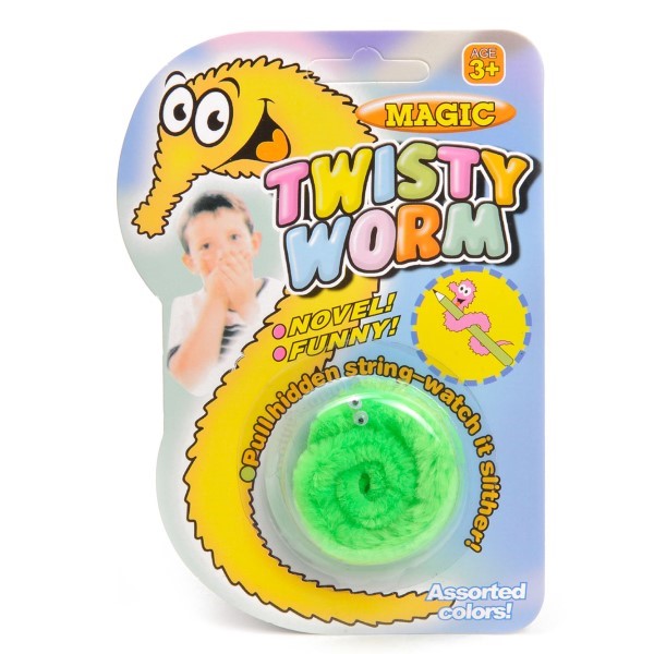 magische worm, kronkelworm, traktatie, uitdeelkadootje, worm groen