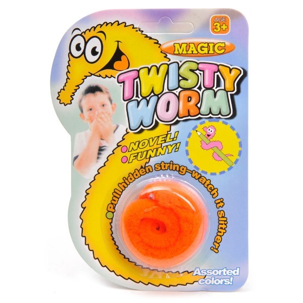 magische worm, kronkelworm, traktatie, uitdeelkadootje, worm oranje