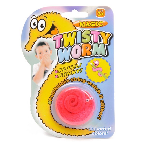 magische worm, kronkelworm, traktatie, uitdeelkadootje, worm roze
