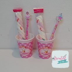 prinses traktatie in beker, meisjes traktatie, complete traktatie