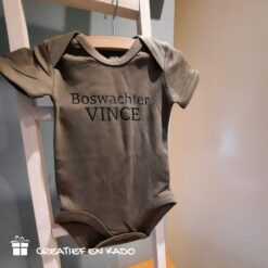 romper eigen tekst, romper bedrukt, romper boswachter Vince