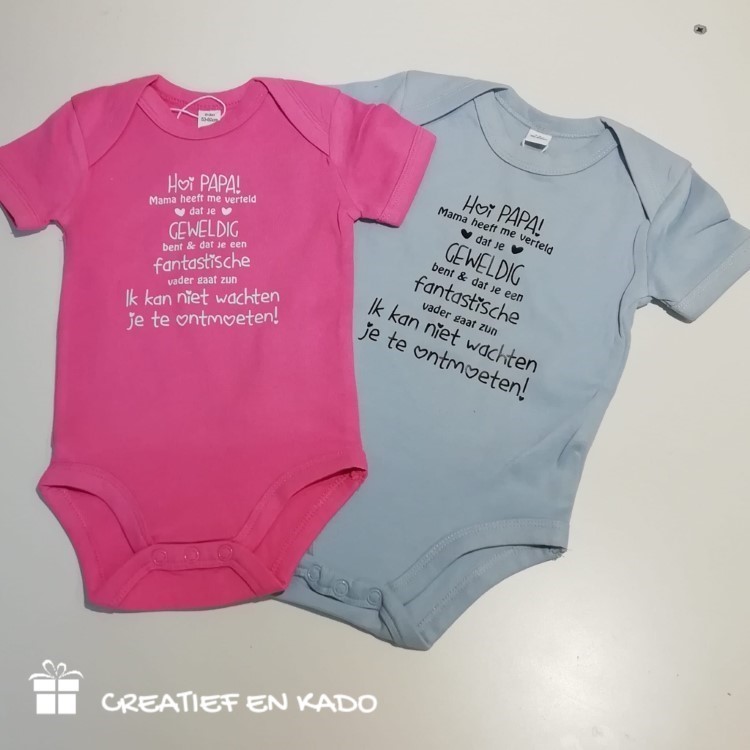 romper hoi papa, romper bedrukt, romper wit
