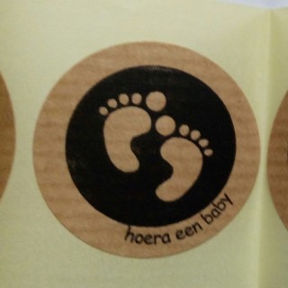 sticker babyvoetjes kraft, sluitzegel babyvoetjes