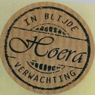 sticker hoera in blijde verwachting, sluitzegel zwangerschap