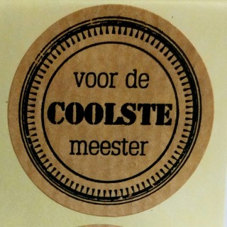 sticker coolste meester, sluitzegel meester, kado sticker voor de meester