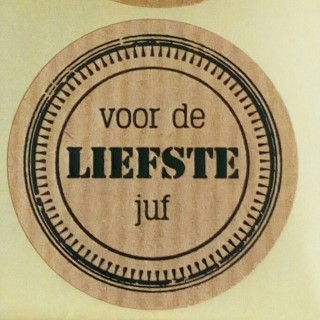 stikker juf, sluitzegel juf, sticker voor de liefste juf