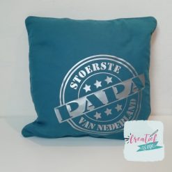 kussenhoes stoerste papa, cadeau vaderdag,kussenhoes stempel
