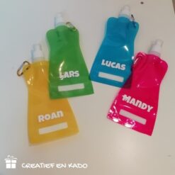opvouwbare drinkfles met naam, drinkfles met naam, bidon met naam