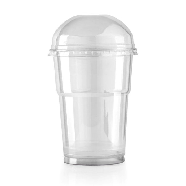 plastic beker met deksel, transparante beker met deksel, uitdeelbeker blanco met deksel
