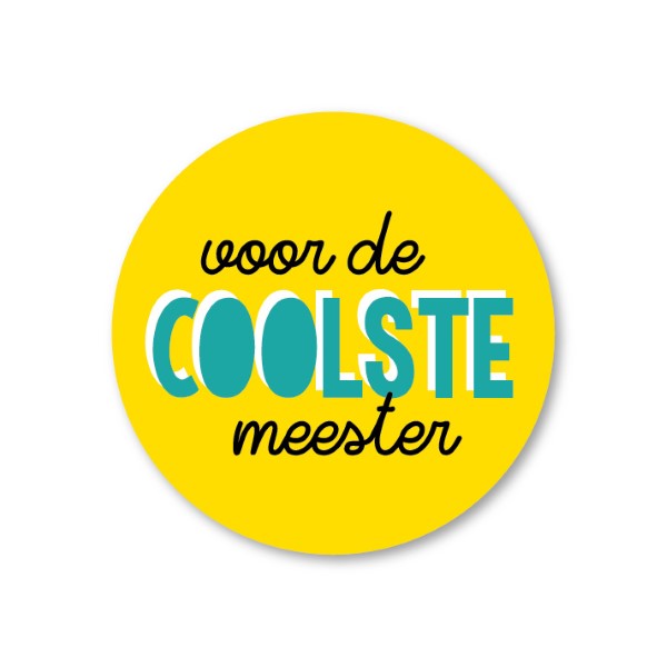 sticker voor de coolste meester, sluitzegel voor de coolste meester, studio schatkist