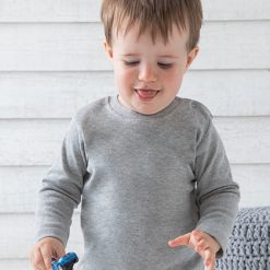 baby longsleeve grijs, baby shirt lange mouw, baby shirt grijs