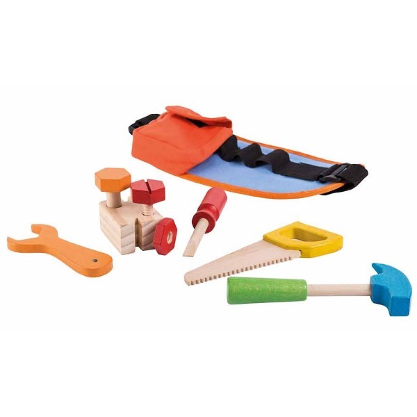 gereedschapsriem met houten gereedschap