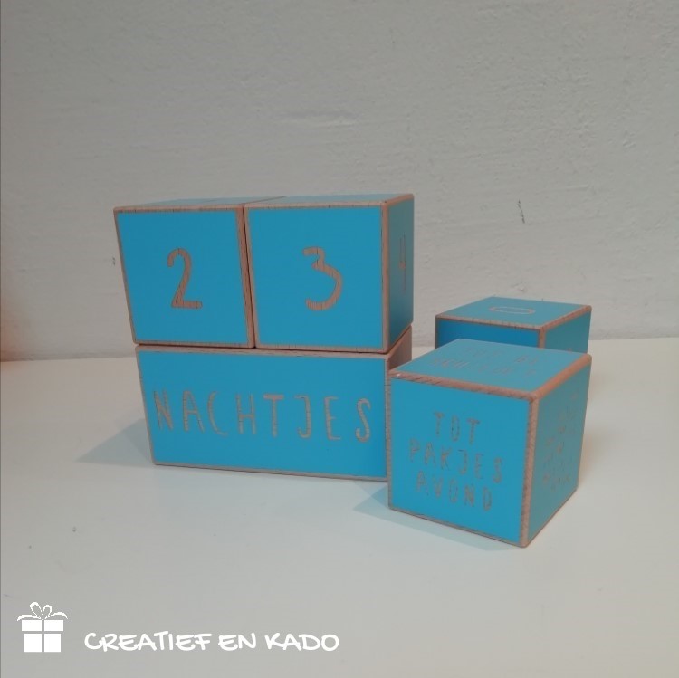 houten blokken, aftelblokken Xl, aftelblokken blauw