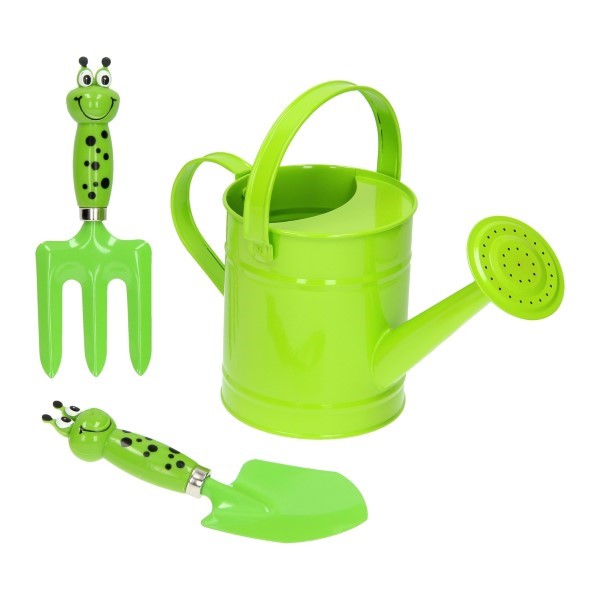 tuingereedschap met naam, tuinset met naam, gieter groen