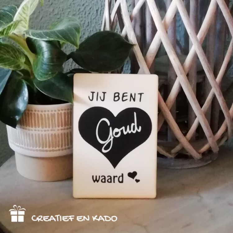 houten kaart jij bent goud waard