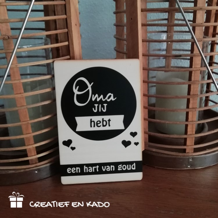 houten kaart oma jij hebt een hart van goud
