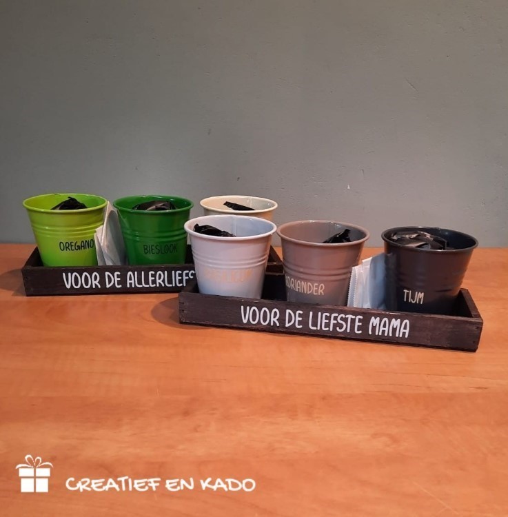 mini kruidentuintje liefste oma, cadeau moederdag, kruidentuintje oma