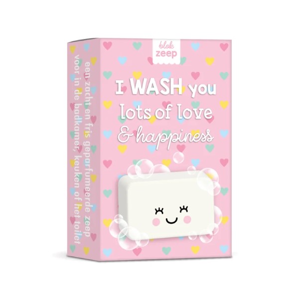 zeep I WASH you lots of love & happiness, zeep liefde en geluk, studio schatkist