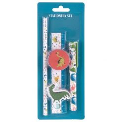 schrijfset dino, dino potlood, dino pen, dino puntenslijper, dino gum, uitdeelkadootje dino