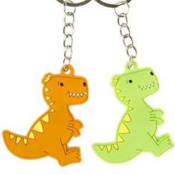 dino sleutelhanger, groene dino sleutelhanger, oranje dino sleutelhanger, jongens traktatie