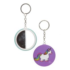 sleutelhanger eenhoorn met spiegel, spiegel sleutelhanger, unicorn sleutelhanger