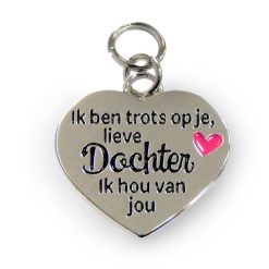 charm for you lieve dochter, bedeltje lieve dochter, hanger dochter, ik ben trots op je lieve dochter ik hou van jou