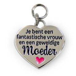 charm for you moeder, bedeltje moeder, cadeau mama, cadeau Moederdag, cadeau aanstaande moeder, je bent een fantastische vrouw en een geweldige moeder