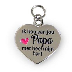 charm for you papa, bedel papa, cadeau papa, cadeau vaderdag, ik hou van jou papa met heel mijn hart