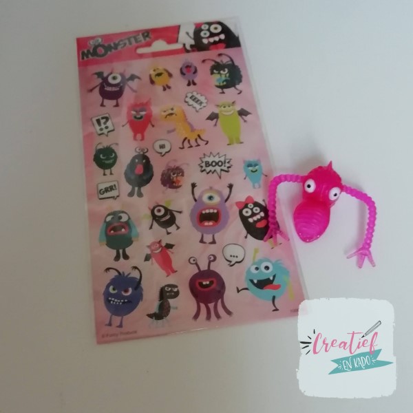 monster stickervel traktatie, jongens traktatie, halloween traktatie,