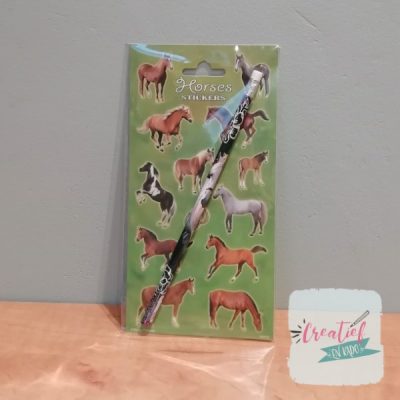 paarden stickervel traktatie, paarden thema, meiden trakatie