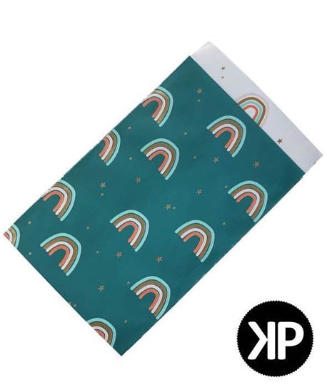 papieren zakje rainbox blue, cadeau zakje rainbow blue, cadeau zakje 17x25 cm