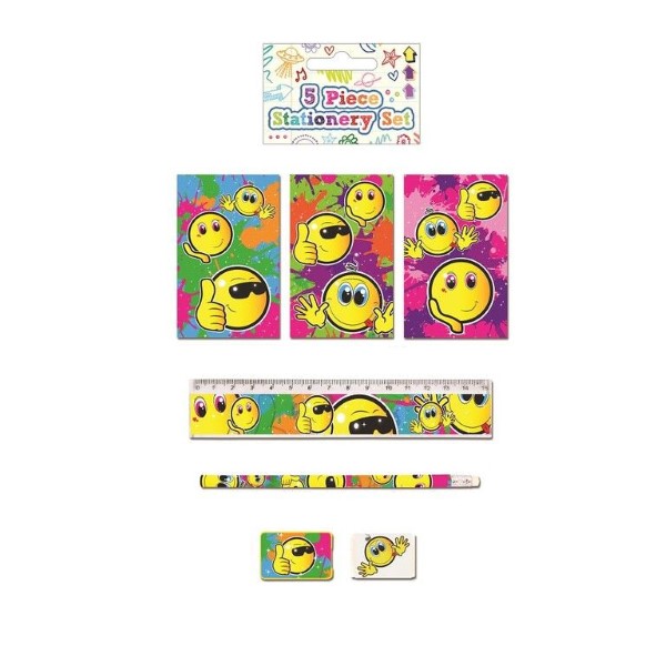 schrijfset smiley, buroset smiley, traktatie smiley