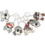 sleutelhanger piraat doodskoppen, piraten sleutelhanger, sleutelhanger halloween, griezel traktatie, stoere traktatie
