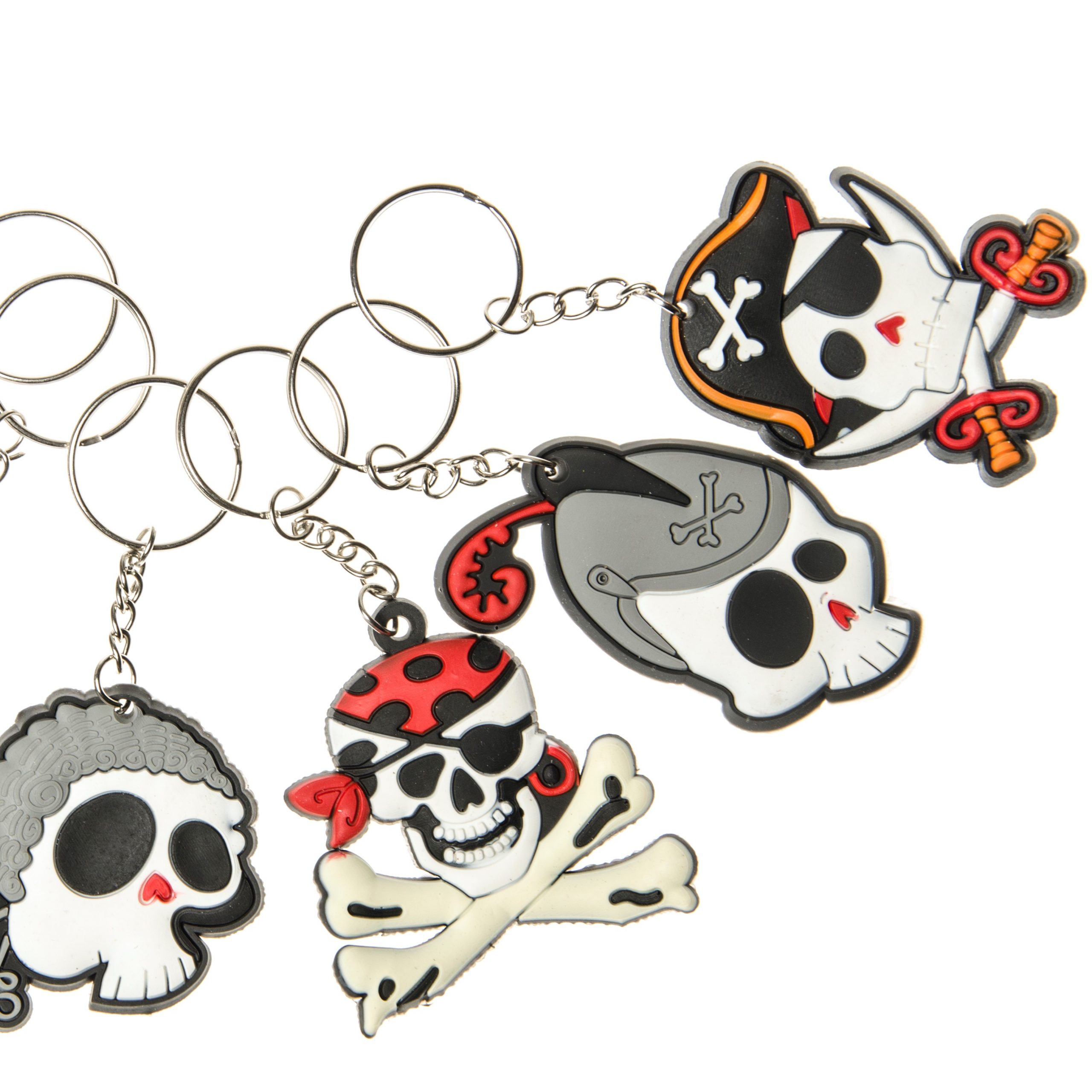 piraten sleutelhangers, doodskoppen sleutelhanger