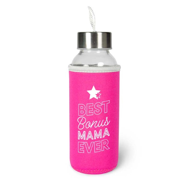 waterfles bonusmama, best bonus mama ever, cadeau moederdag, duurzame waterfles