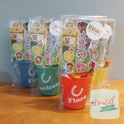 traktatie beker met naam, naam traktatie, boerderij traktatie, funstickers boerderij