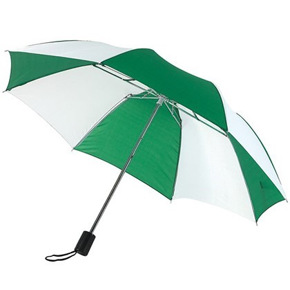 paraplu groen/wit, paraplu tekst bedrukt