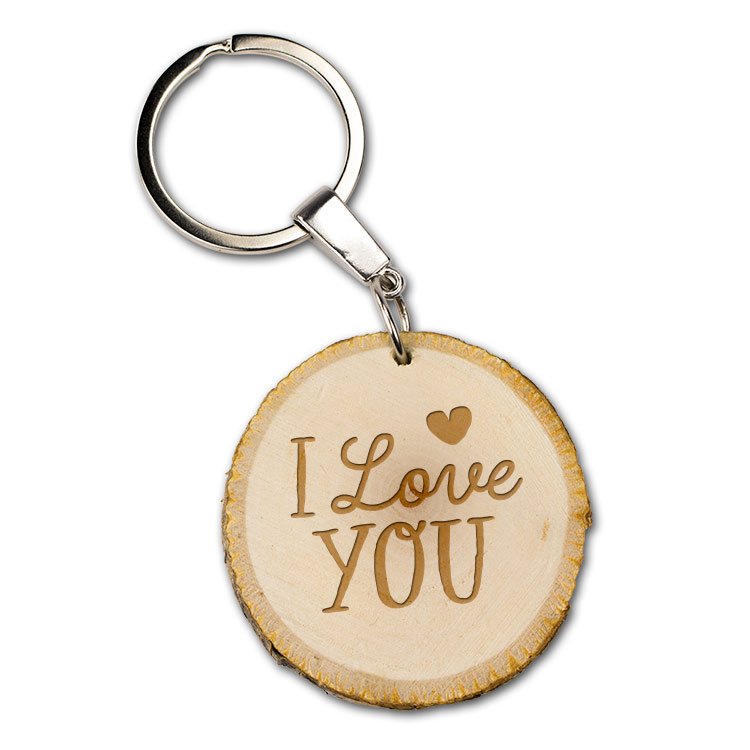 boomschijfsleutelhanger I love you