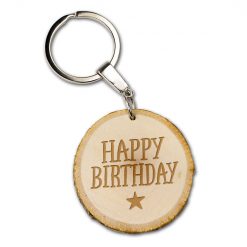 boomschijf sleutelhanger happy birthday, cadeau verjaardag, verjaardag man, verjaardag vrouw