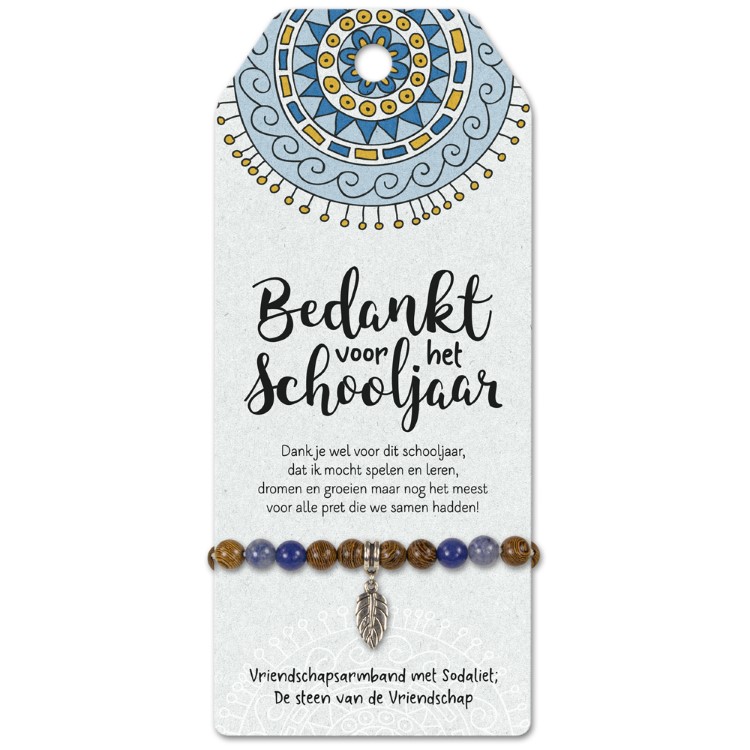 vriendschapsarmband schooljaar, cadeau einde schooljaar, cadeau juf, armband juf