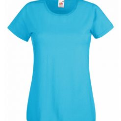 dames t-shirt bedrukt, t-shirt laten bedrukken, shirt met tekst, t-shirt azure blauw, F288N