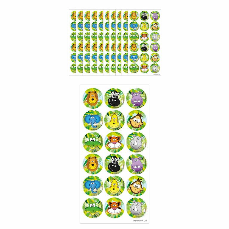 fun stickervel jungle, dieren stickers, jungle traktatie, dieren traktatie