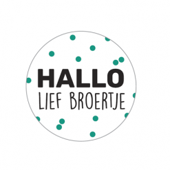 sluitsticker hallo lief broertje, baby geboren, broertje geboren