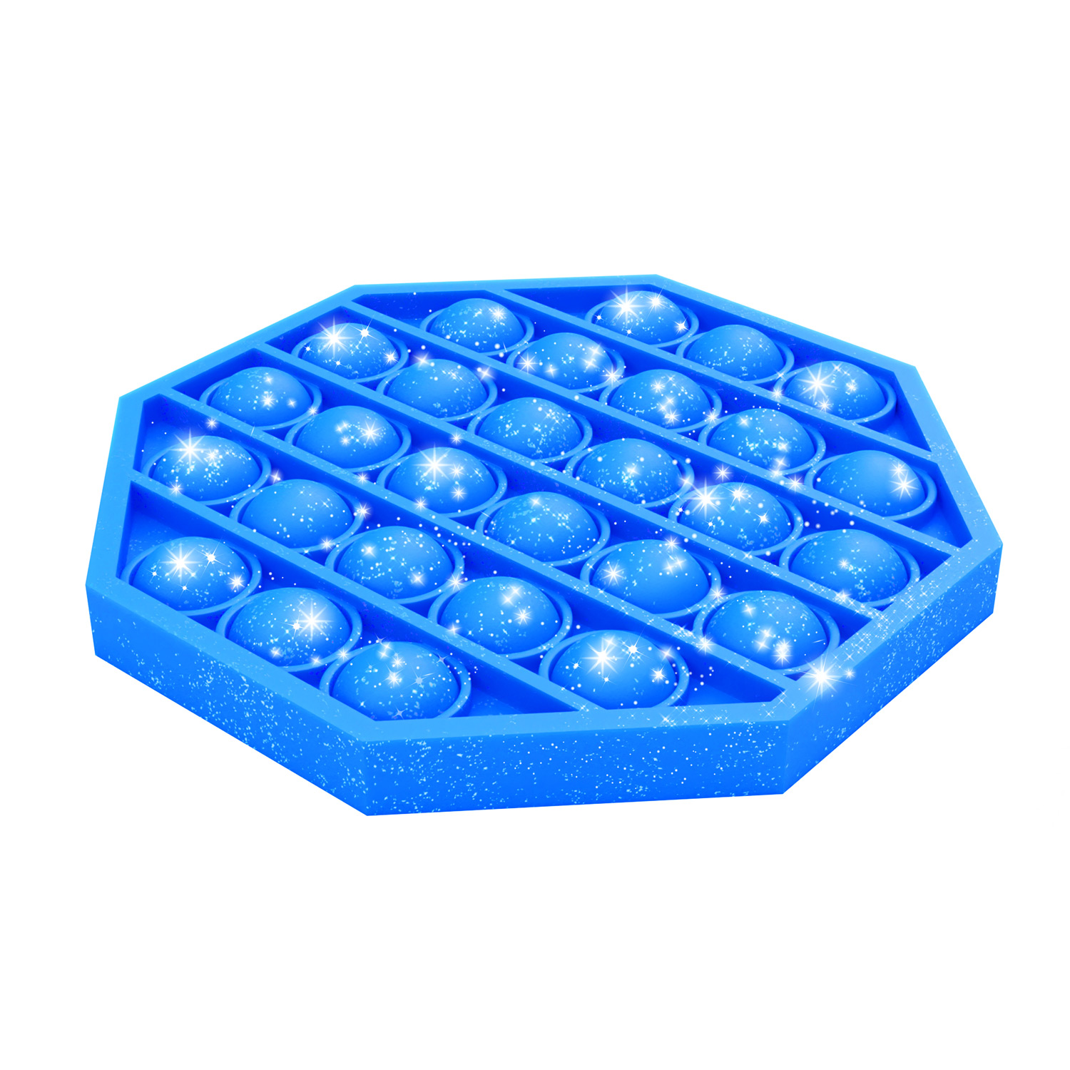bubble pop-it blauw, bubble pops blauw glitter