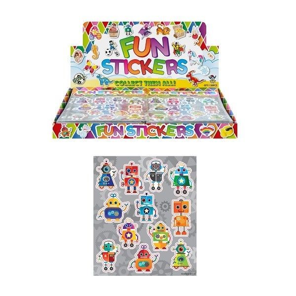 fun stickers robot, robot stickers, robot traktatie, jongens traktatie