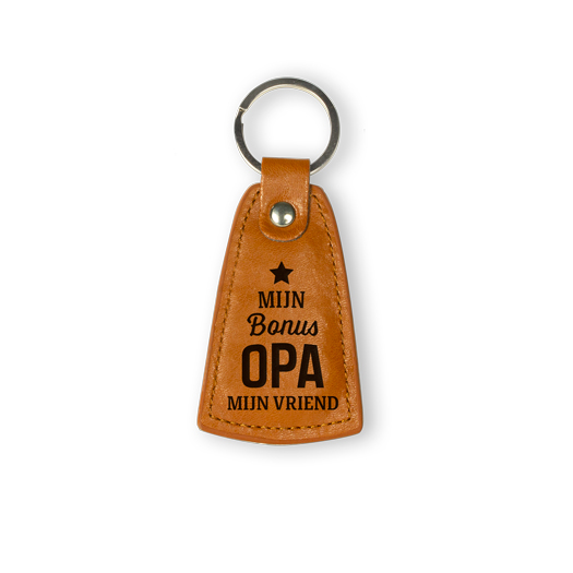 leren sleutelhanger leren bonusopa, cadeau opa, bonus opa
